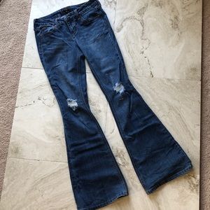 Trendy Celebrity Pink Flare Jeans